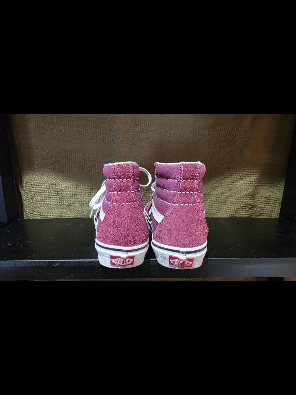 Vans Pink High-Top Skate Sneakers with White Stripe